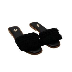 Silvia Cobos Women S Candy Fringe Flat Sandals - Black